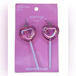 Hildie & Jo Pink Heart Earrings